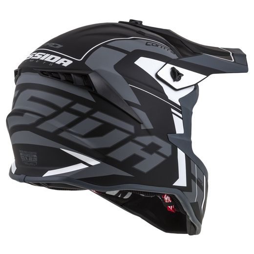 Motocross Helmet CASSIDA Cross Pro II Contra matt grey/ black/ white XS