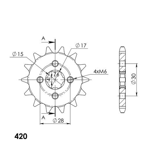 Ritzel SUPERSPROX CST-253:14 14T, 420