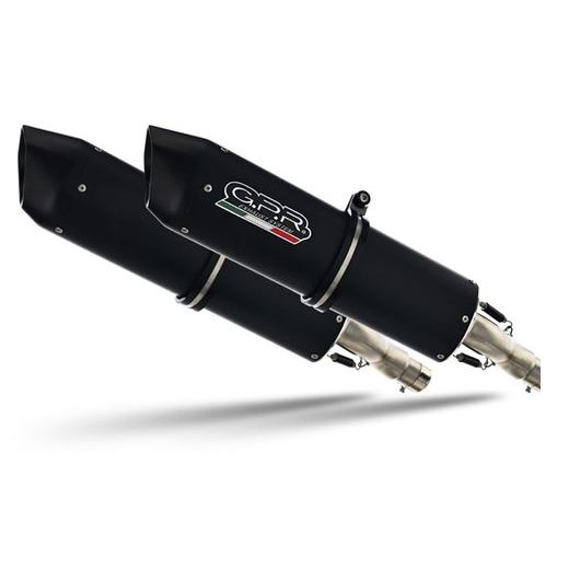 Dual slip-on exhaust GPR FURORE NERO K.121.CAT.FUNE Matte Black including removable db killers, link pipes and catalysts