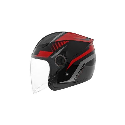 Jet helmet CASSIDA REFLEX schwarz/rot/grau M