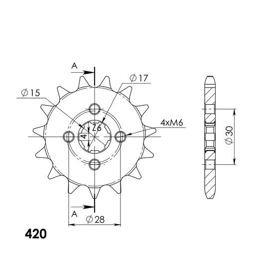 Ritzel SUPERSPROX CST-253:15 15T, 420