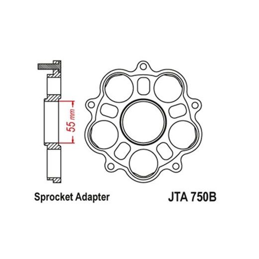 Rosettenmitnehmer JT JTA 750B-RED rot