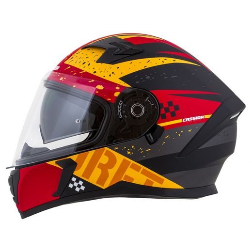 Full face helmet CASSIDA INTEGRAL 3.0 DRFT matt orange / fluo red 2XL