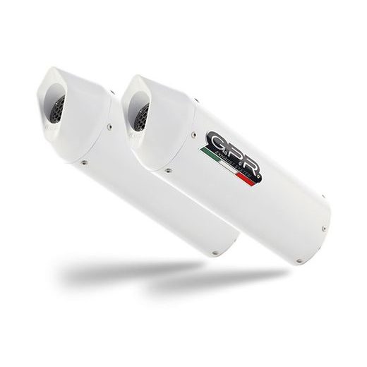 Dual bolt-on silencer GPR ALBUS KTM.46.ALB White glossy including removable db killers and catalysts