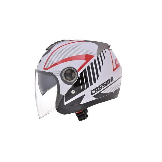 Jet helmet CASSIDA MAGNUM schwarz/weiss/rot M