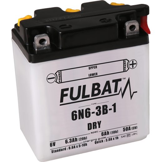Konventionelle Motorradbatterie (mit Säurepackung) FULBAT 6N6-3B-1 Acid pack included