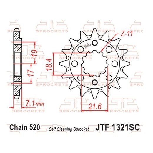 Ritzel JT JTF 1321-13SC 13T, 520 Self Cleaning Lightweight