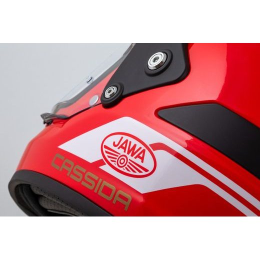 Motocross Helmet CASSIDA FORMX JAWA ROTAX red/ white/ gold/ black matt peak M