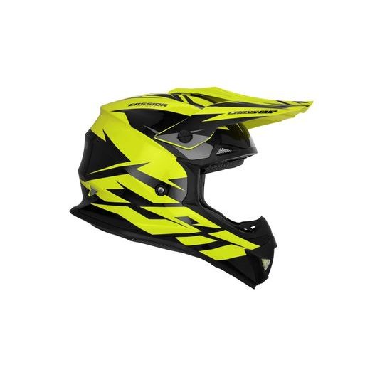 Motocross Helmet CASSIDA CROSS CUP TWO yellow fluo/ black/ grey L