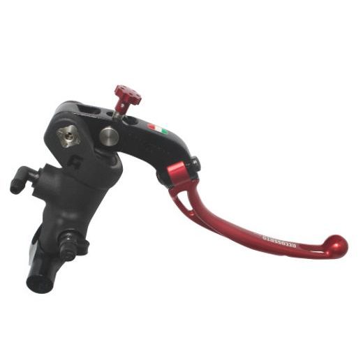 Radial brake master cylinder ACCOSSATO 19 x 17-18-19 with folding lever,red