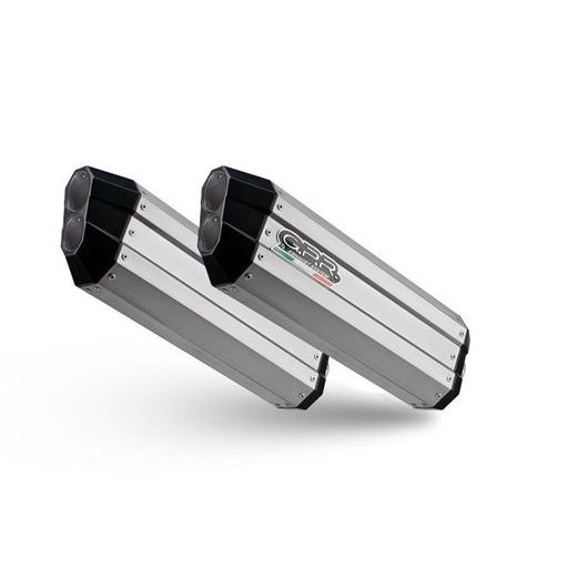Dual slip-on exhaust GPR HYPER SONIC E4.BMW.50.HYSOTIT Brushed Titanium including removable db killers and link pipes