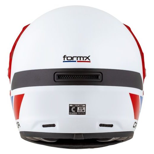 Motocross Helmet CASSIDA FORMX FLATOUT white/ blue/ red/ red peak 2XL