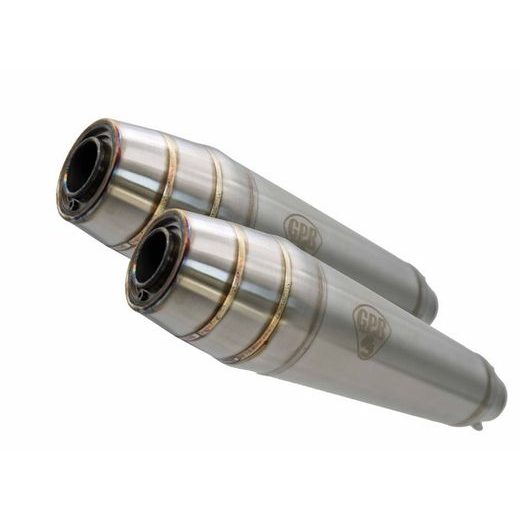 Dual universal silencer kit GPR DEEPTONE CAFE.34.DE Brushed Stainless steel without link pipes