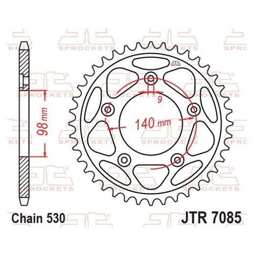 Ketten Rad JT JTR 7085-48ZBK 48T, 530 Zink schwarz