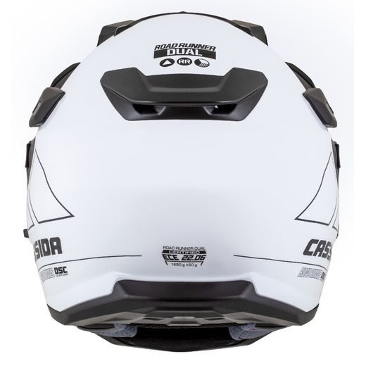 Motocross Helmet CASSIDA ROAD RUNNER DUAL white/ black/ black matt peak XL