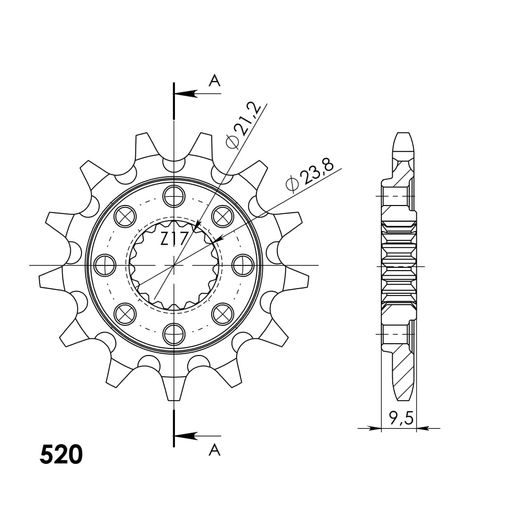Ritzel SUPERSPROX CST-284:13 13T, 520
