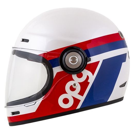 Full face helmet CASSIDA Fibre OPG white/ blue/ red XS