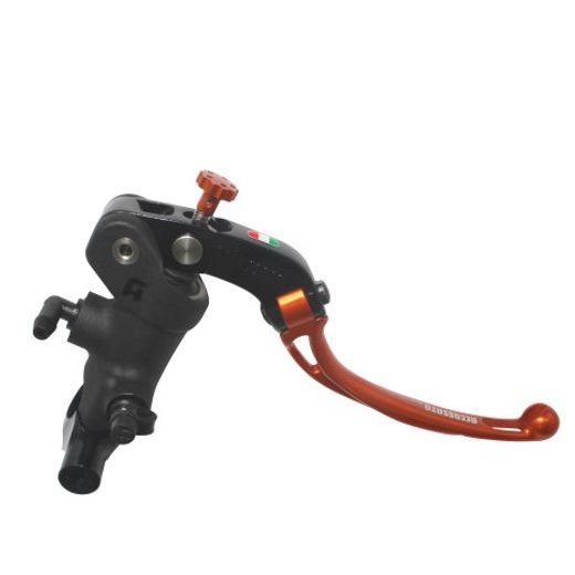 Radial brake master cylinder ACCOSSATO 19 x 20 with folding lever,orange