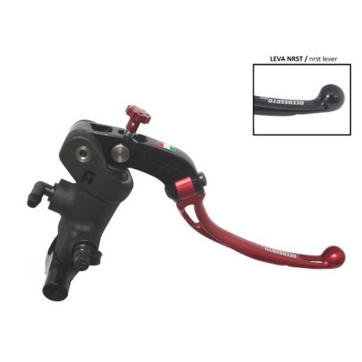 Radial brake master cylinder ACCOSSATO 19 x 18 with folding lever,red