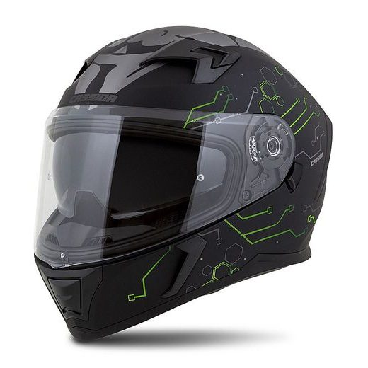 Full face helmet CASSIDA INTEGRAL 3.0 HACK matt black /green L