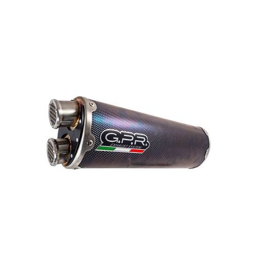 Slip-on exhaust GPR DUAL E4.BM.107.DUAL.PO Carbon look including removable db killer and link pipe