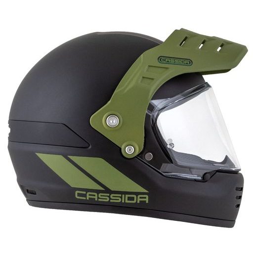 Motocross Helmet CASSIDA FORMX FLATOUT black matt/ green/ green matt peak XS