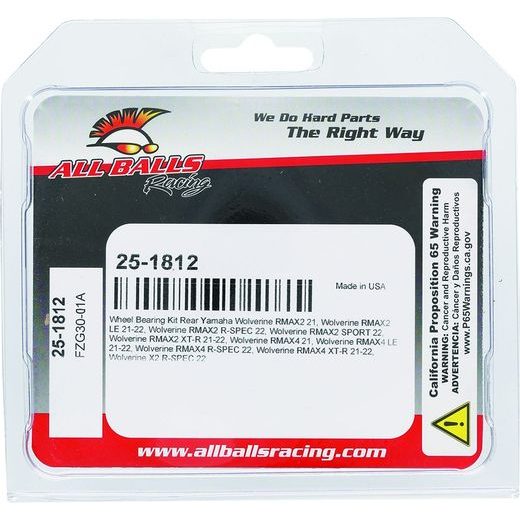 Wheel Bearing Kit All Balls Racing WB25-1812 hinten