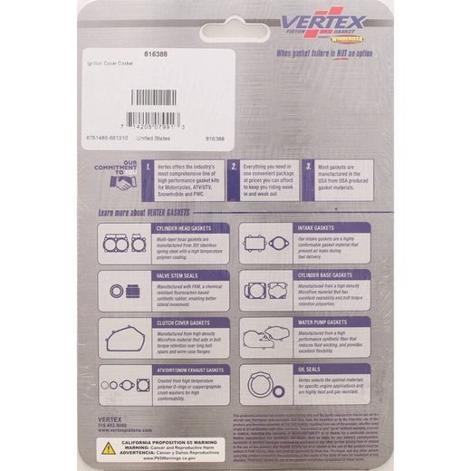 Ignition Cover Gasket WINDEROSA ICG 816388