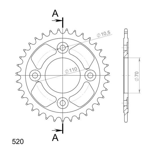 Ketten Rad SUPERSPROX RFE-247:35-BLK schwarz 35T, 520