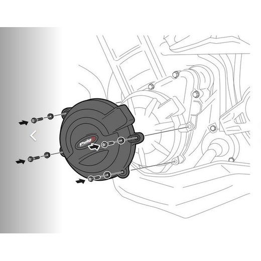 Engine protective covers PUIG 20625N schwarz included right, left and alternator caps