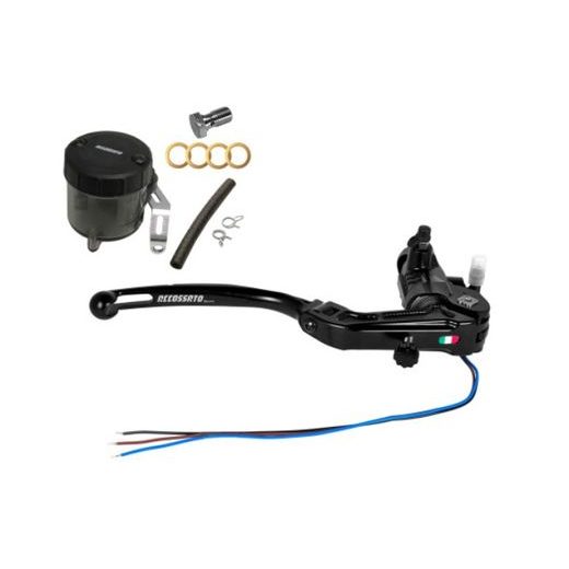 Homologated radial brake master cylinder ACCOSSATO RB090N with folding lever and oil reservoir kit included