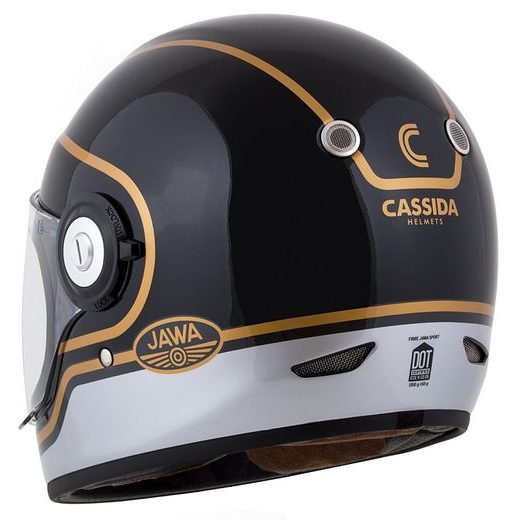 Full face helmet CASSIDA Fibre Jawa Sport black/ silver/ gold XL