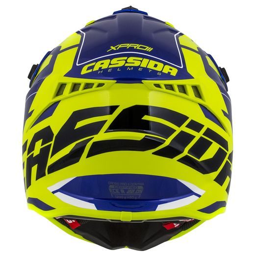 Motocross Helmet CASSIDA Cross Pro II Contra fluo yellow/ blue/ black/ white XL