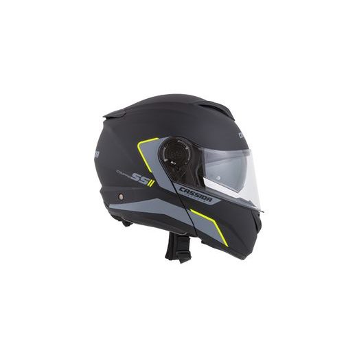Full face helmet CASSIDA COMPRESS 2.0 REFRACTION matt black / grey / yellow fluo XL