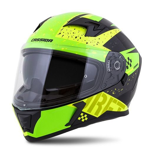 Full face helmet CASSIDA INTEGRAL 3.0 DRFT pearl yellow/ green M