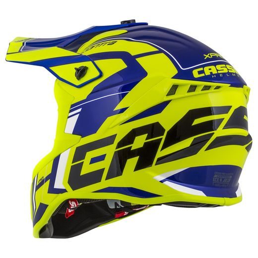 Motocross Helmet CASSIDA Cross Pro II Contra fluo yellow/ blue/ black/ white XL