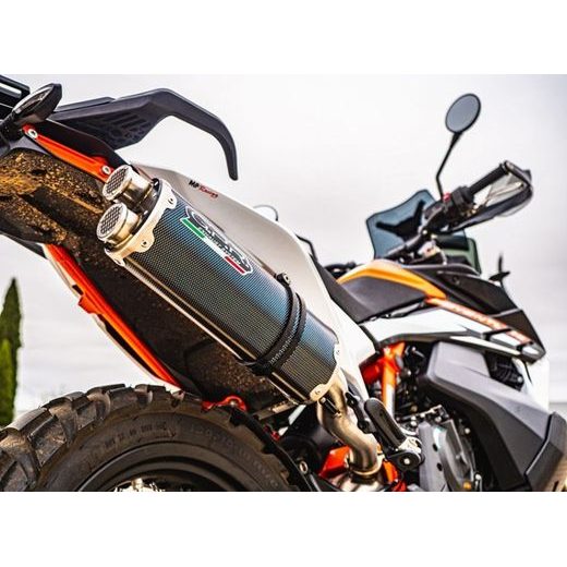 Slip-on exhaust GPR DUAL POPPY KT.100.2.DUAL.PO Carbon look including removable db killer and link pipe