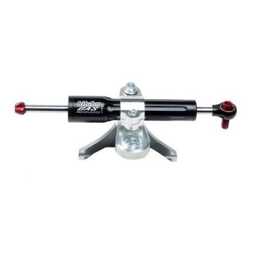 Steering damper kit BITUBO for over tank mounting with black shock absorber