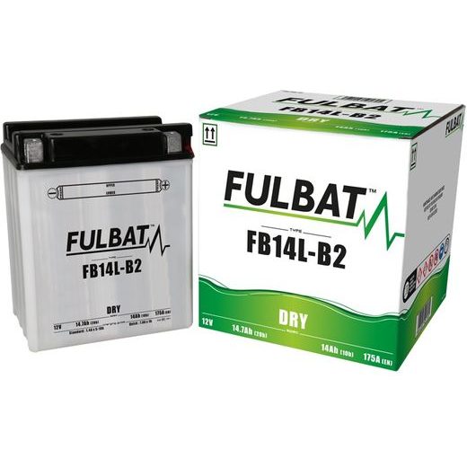 Konventionelle Motorradbatterie (mit Säurepackung) FULBAT FB14L-B2 (YB14L-B2) Acid pack included