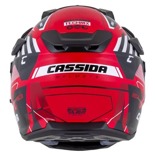Motocross Helmet CASSIDA ROAD RUNNER TechniX red/ black/ white/ grey/ black matt peak S
