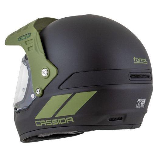 Motocross Helmet CASSIDA FORMX FLATOUT black matt/ green/ green matt peak 2XL
