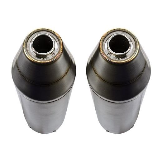 Double full exhaust system GPR DEEPTONE QUSP.140DE.DEATV Brushed Stainless steel including dual silencers and removable db killers