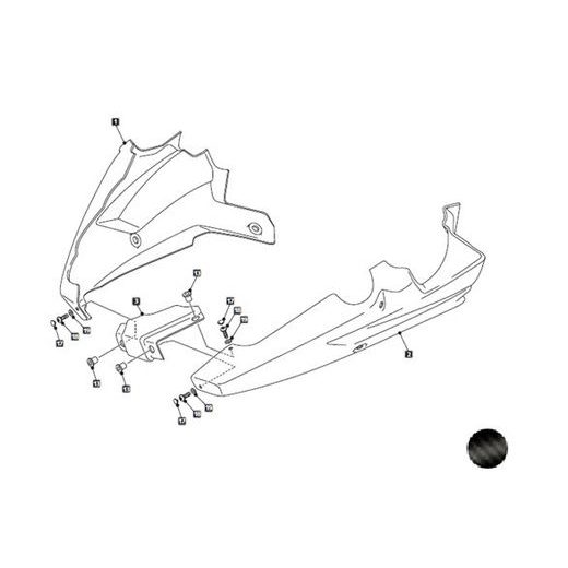 Engine spoiler PUIG 22441J schwarz matt Aufkleber inkl.