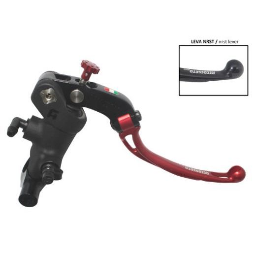 Radial brake master cylinder ACCOSSATO 19 x 17-18-19 with folding lever,red