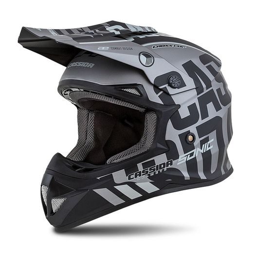 Motocross Helmet CASSIDA CROSS CUP SONIC matt grey /black XS