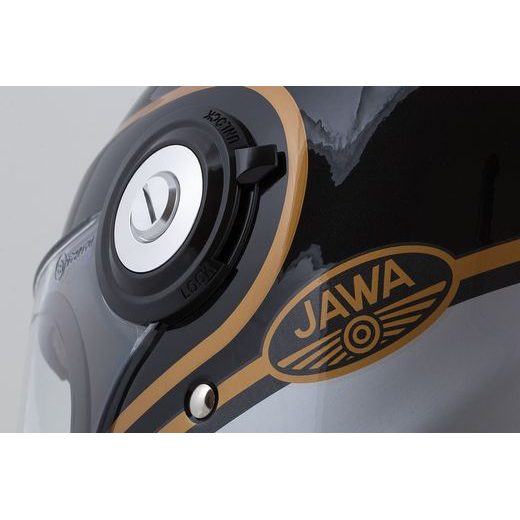 Full face helmet CASSIDA Fibre Jawa Sport black/ silver/ gold 2XL