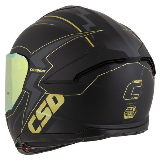 Full face helmet CASSIDA Integral GT 2.1 Flash matt black/ metallic gold/ dark grey 3XL