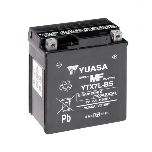 Wartungsfreie Motorradbatterie YUASA YTX7L-BS