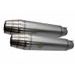Dual universal silencer kit GPR DEEPTONE CAFE.36.DE Brushed Stainless steel without link pipes