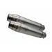 Dual universal silencer kit GPR DEEPTONE CAFE.55.DE Brushed Stainless steel without link pipes